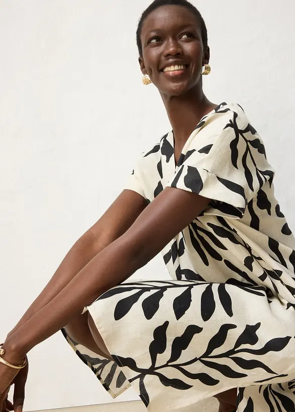 Robe caftan 100&nbsp;% lin, bonprix