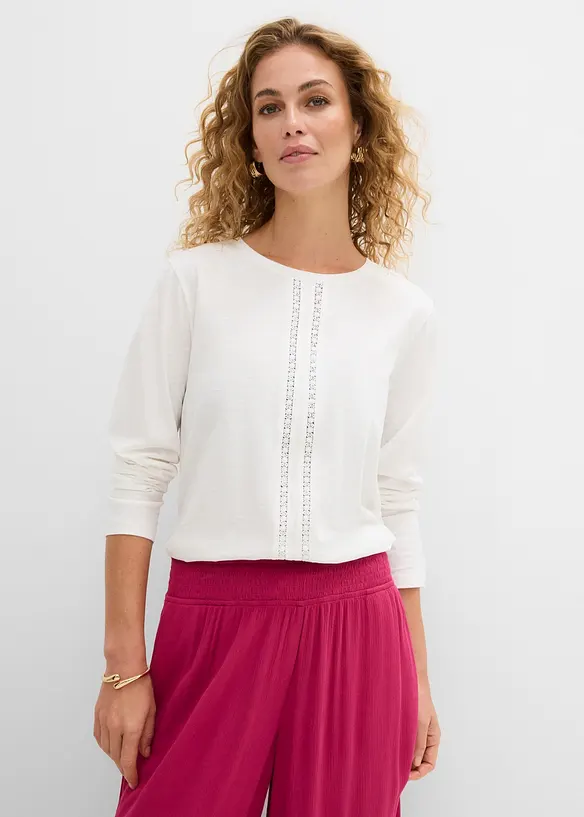 Spitzenshirt aus reiner Baumwolle, bonprix