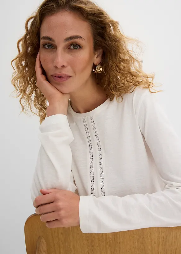 Spitzenshirt aus reiner Baumwolle, bonprix