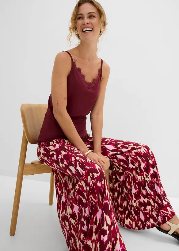 Lot de 2 tops &agrave; dentelle, bonprix