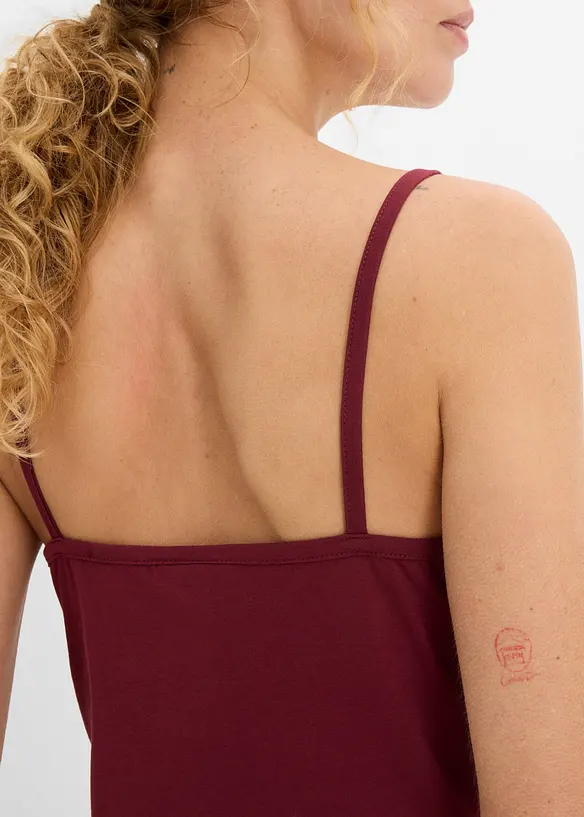 Lot de 2 tops &agrave; dentelle, bonprix