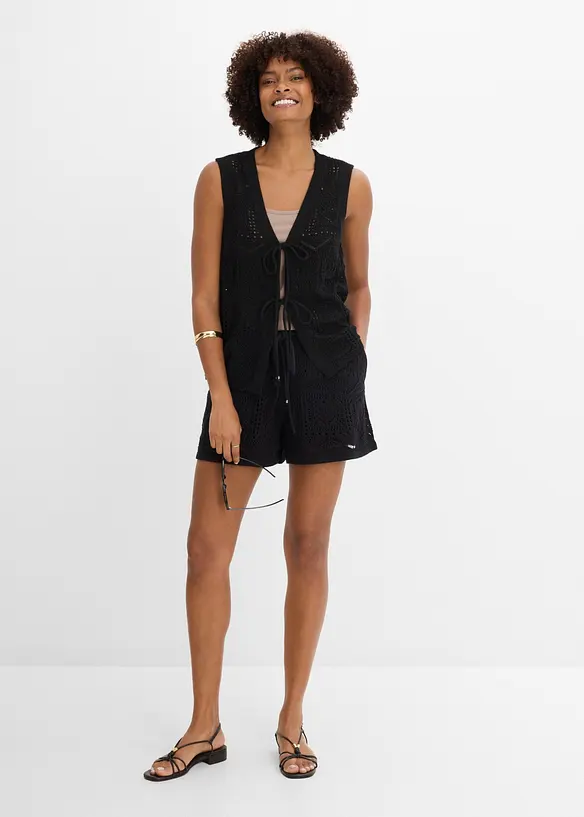 Short en maille ajour&eacute;e, bonprix