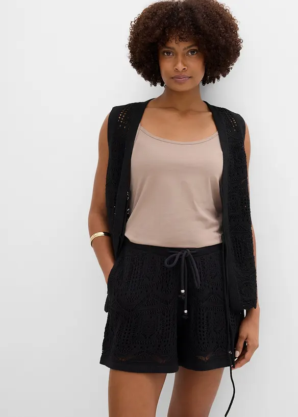 Short en maille ajour&eacute;e, bonprix