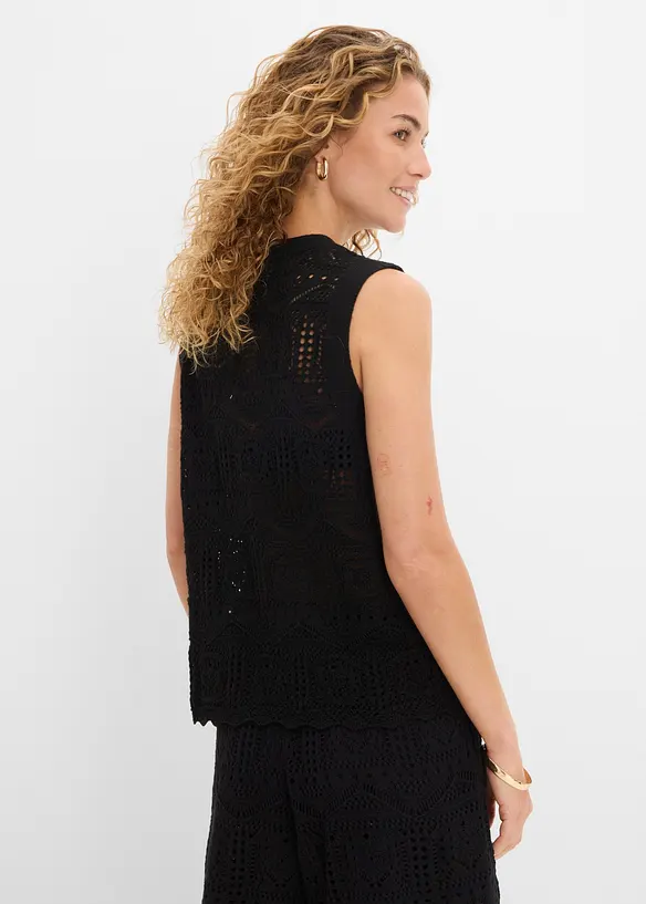 Gilet en maille ajour&eacute;e, bonprix