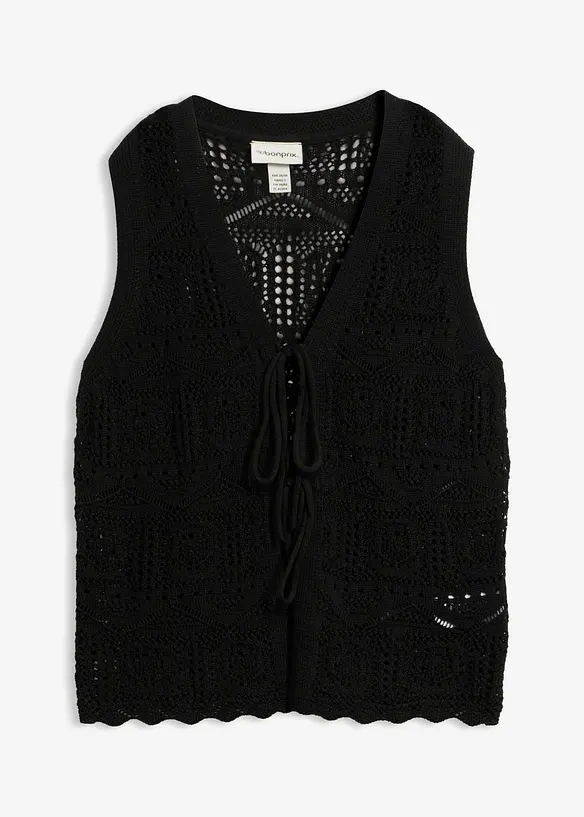 Gilet en maille ajour&eacute;e, bonprix