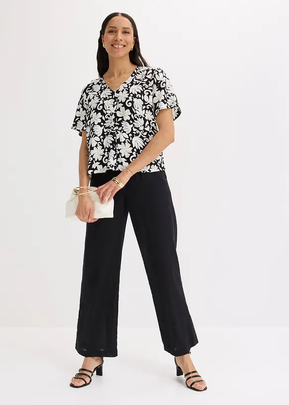Chemisier manches courtes en viscose fluide, bonprix