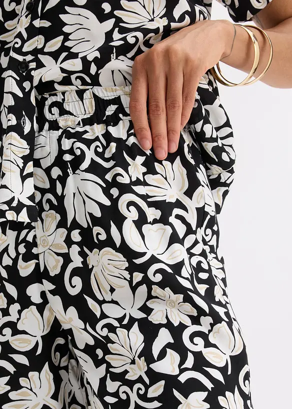 Bermuda fluide en viscose &agrave; taille &eacute;lastiqu&eacute;e, bonprix
