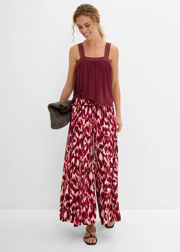 Pantalon palazzo en viscose fluide, bonprix
