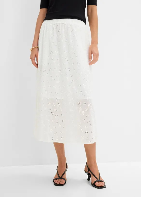 Jupe midi 100% coton, bonprix