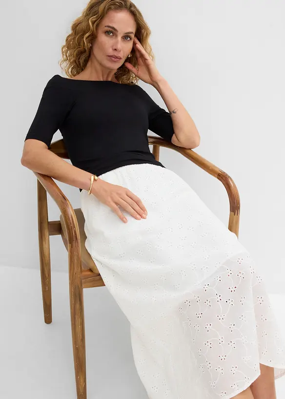 Jupe midi 100% coton, bonprix