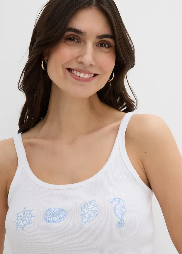 Top c&ocirc;tel&eacute; 100% coton, bonprix