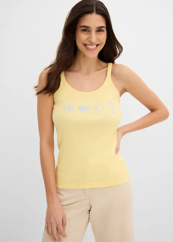 Top c&ocirc;tel&eacute; 100% coton, bonprix