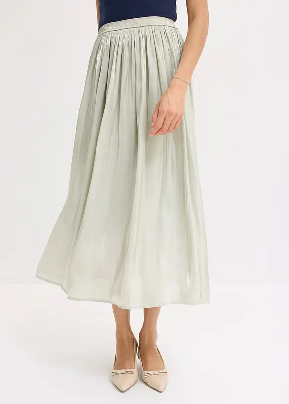 Jupe midi effet froiss&eacute;, bonprix