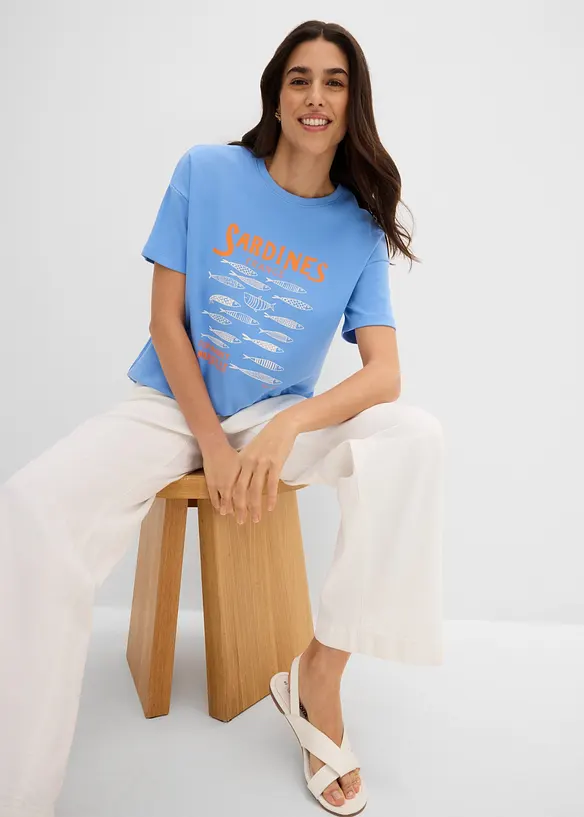 T-Shirt aus schwerer Bio-Baumwolle, bonprix