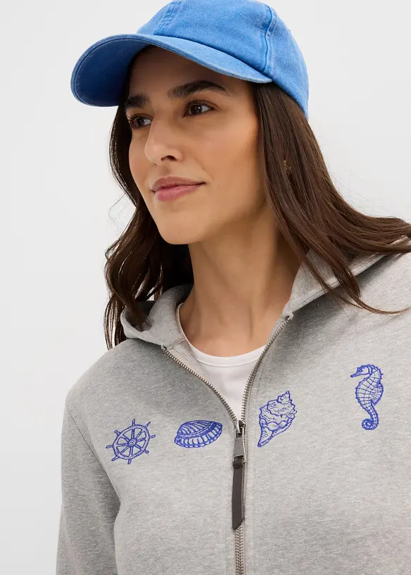 Kapuzen-Sweatjacke aus reiner Baumwolle, bonprix