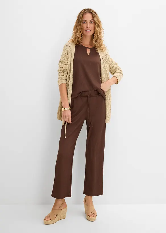 Jersey-Schlupfhose aus strukturiertem Cr&ecirc;pe, bonprix