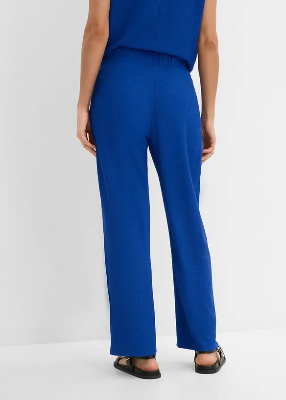 Pantalon en jersey cr&ecirc;pe textur&eacute;, bonprix