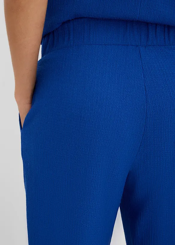 Pantalon en jersey cr&ecirc;pe textur&eacute;, bonprix
