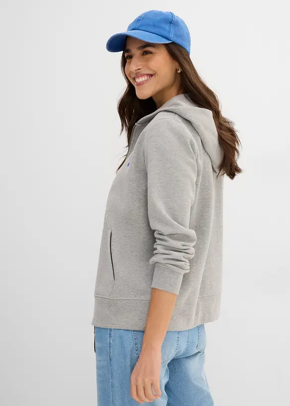 Kapuzen-Sweatjacke aus reiner Baumwolle, bonprix