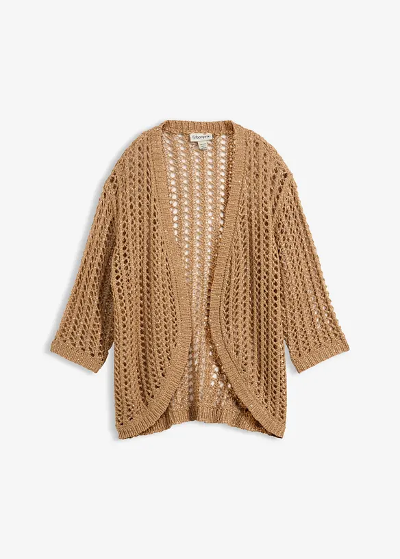 Ajour-Strickjacke mit Pailletten, bonprix