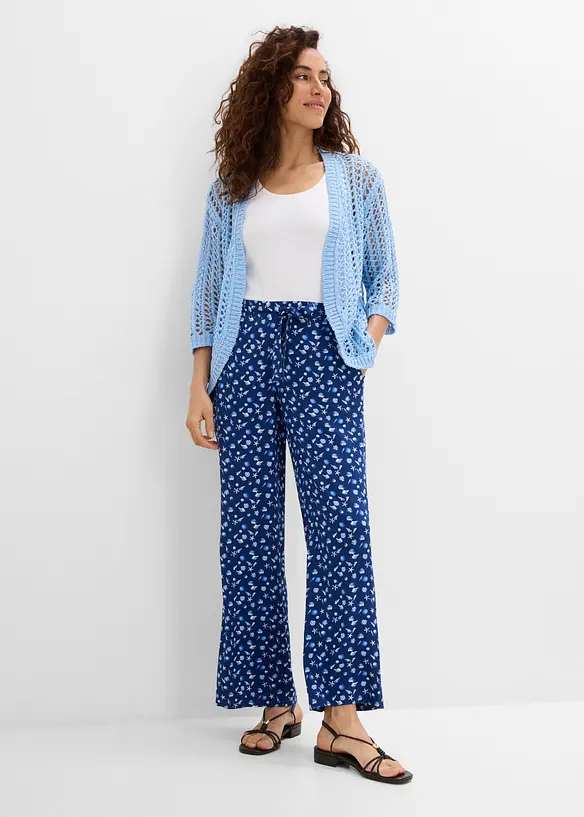 Gilet en maille ajour&eacute;e avec sequins, bonprix
