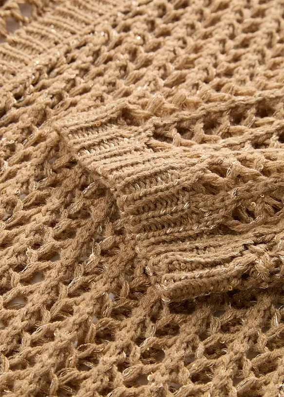 Ajour-Strickjacke mit Pailletten, bonprix