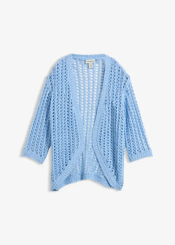 Gilet en maille ajour&eacute;e avec sequins, bonprix