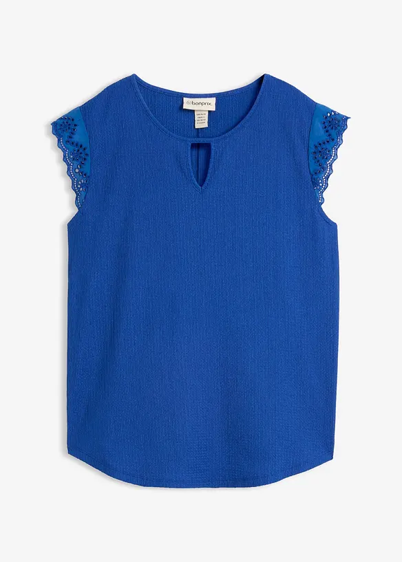 &Auml;rmelloses Shirt aus strukturiertem Cr&ecirc;pe, bonprix