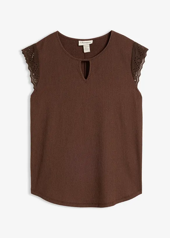 &Auml;rmelloses Shirt aus strukturiertem Cr&ecirc;pe, bonprix