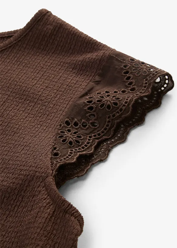 &Auml;rmelloses Shirt aus strukturiertem Cr&ecirc;pe, bonprix