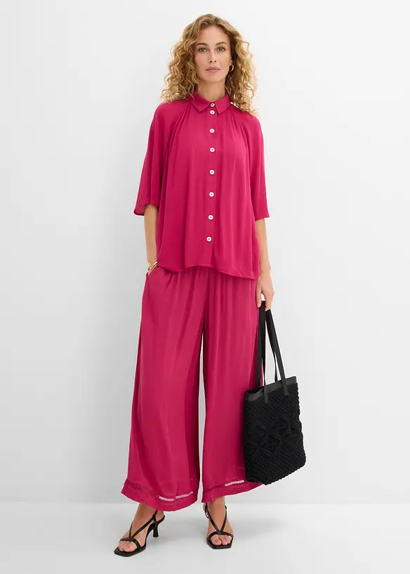 Chemisier oversize en viscose textur&eacute;e, bonprix