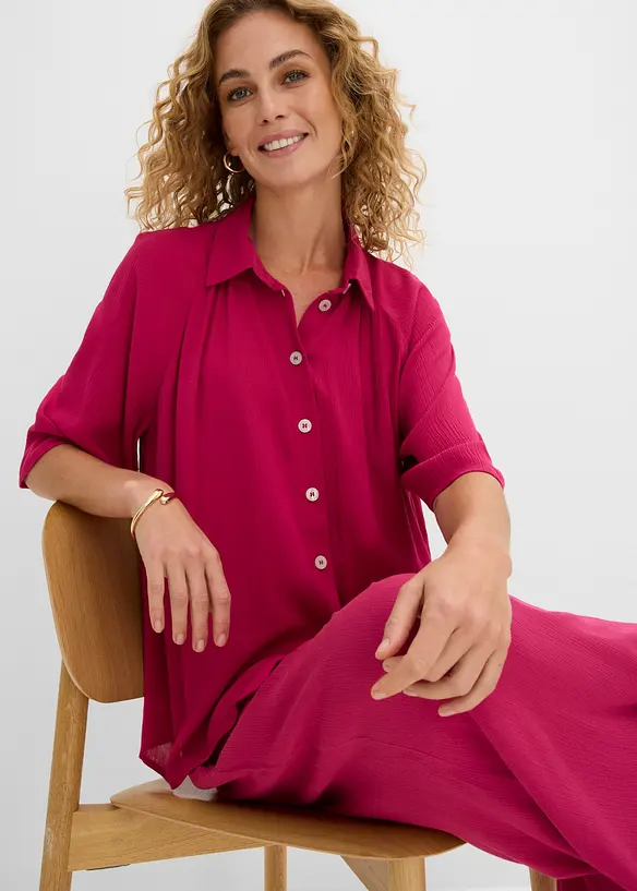 Chemisier oversize en viscose textur&eacute;e, bonprix