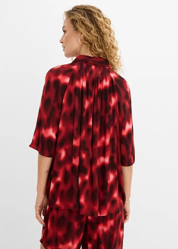 Oversize-Bluse aus strukturierter Viskose, bonprix