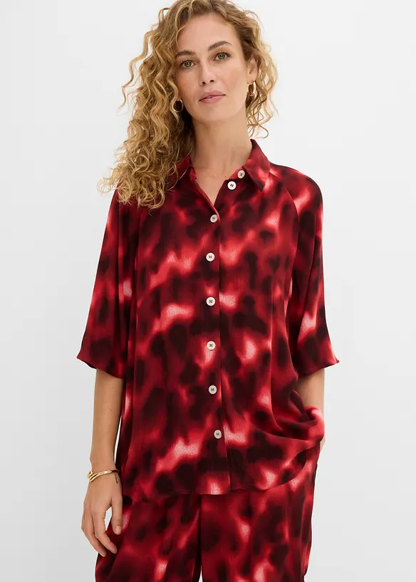 Oversize-Bluse aus strukturierter Viskose, bonprix