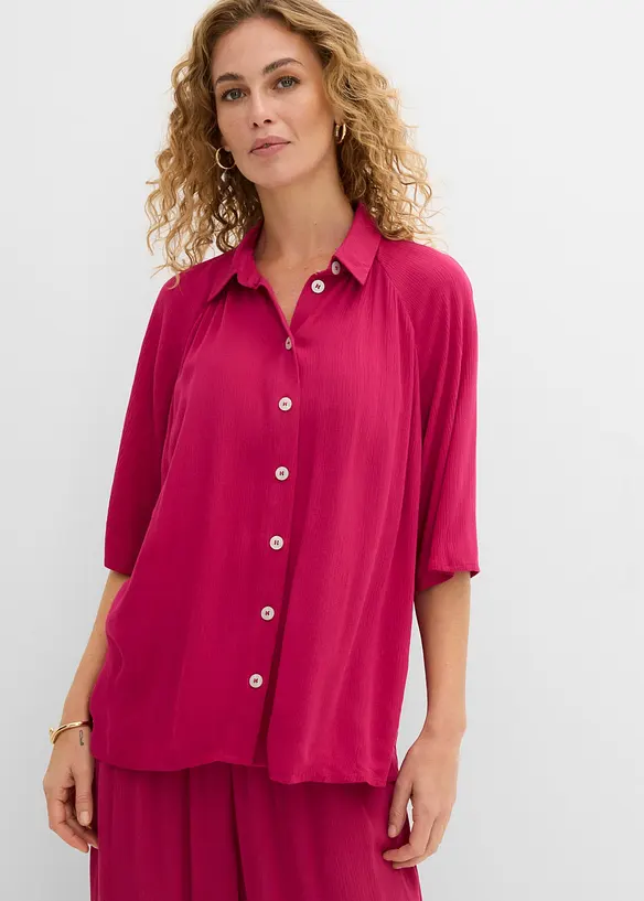 Chemisier oversize en viscose textur&eacute;e, bonprix