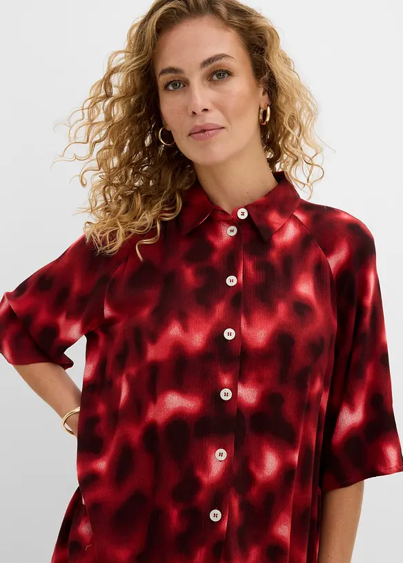 Oversize-Bluse aus strukturierter Viskose, bonprix