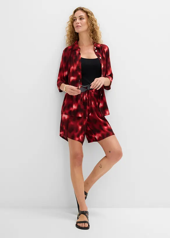 Short en viscose textur&eacute;e &agrave; taille &eacute;lastiqu&eacute;e, bonprix