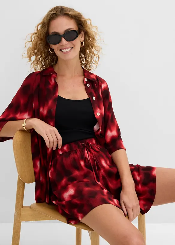 Short en viscose textur&eacute;e &agrave; taille &eacute;lastiqu&eacute;e, bonprix
