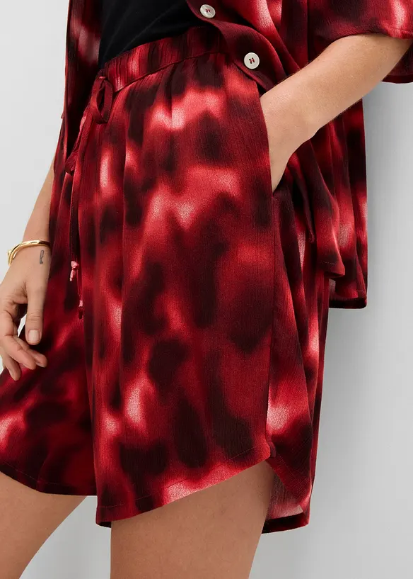 Short en viscose textur&eacute;e &agrave; taille &eacute;lastiqu&eacute;e, bonprix