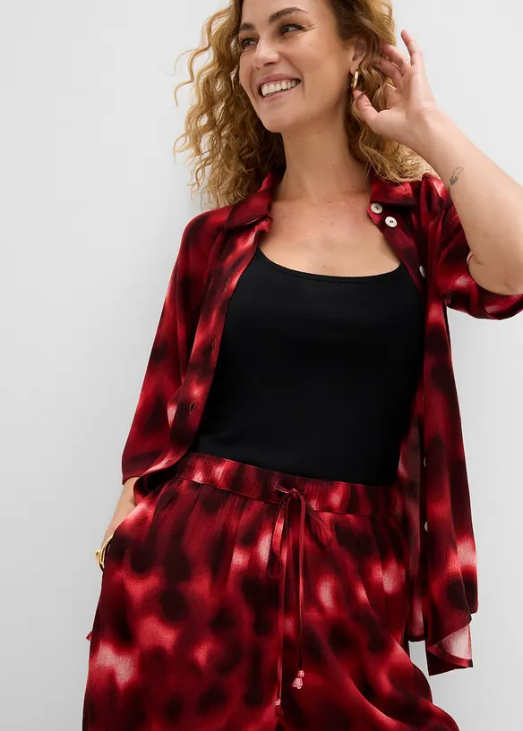 Short en viscose textur&eacute;e &agrave; taille &eacute;lastiqu&eacute;e, bonprix
