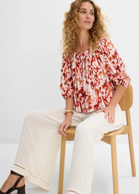 Blouse en fine viscose m&eacute;lang&eacute;e, bonprix