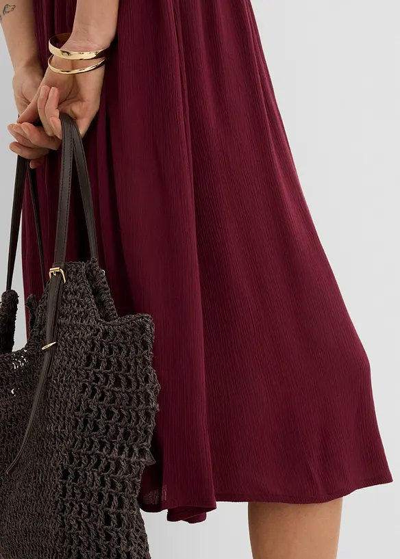 Robe midi en viscose textur&eacute;e, bonprix