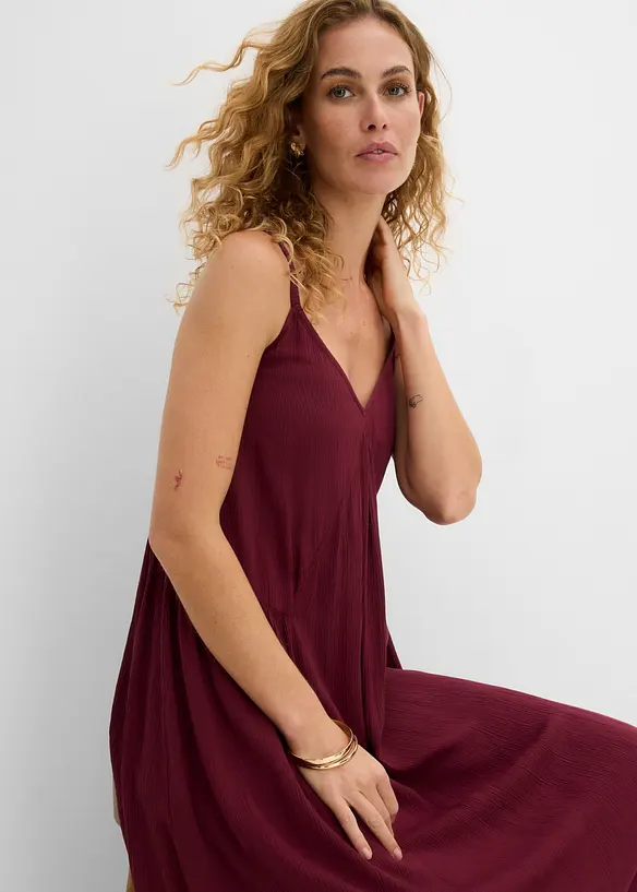 Robe midi en viscose textur&eacute;e, bonprix