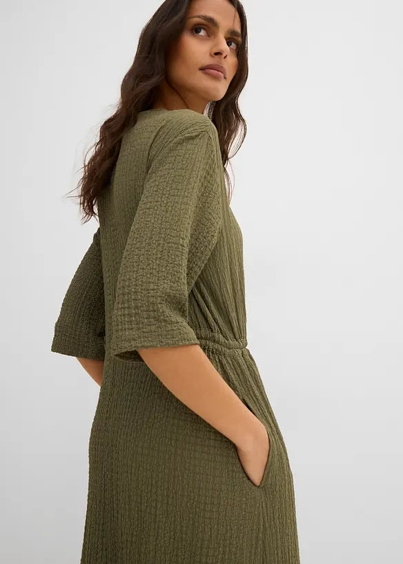 Midikleid aus strukturiertem Material, bonprix