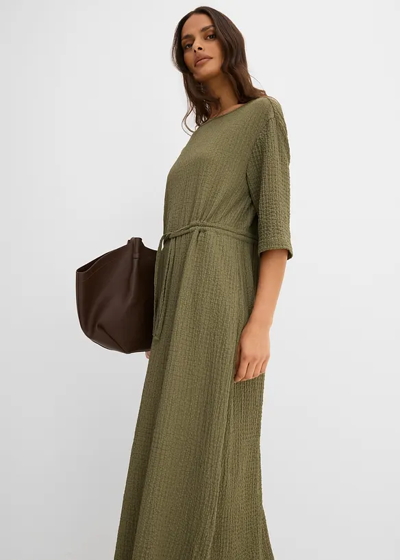 Midikleid aus strukturiertem Material, bonprix