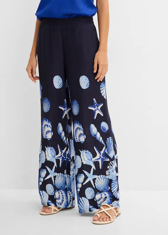 Pantalon palazzo en viscose fluide, bonprix