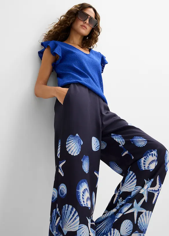 Pantalon palazzo en viscose fluide, bonprix