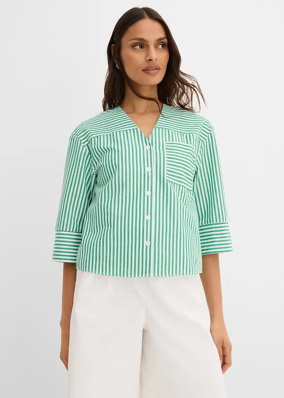 Blouse ray&eacute;e 100% coton, bonprix