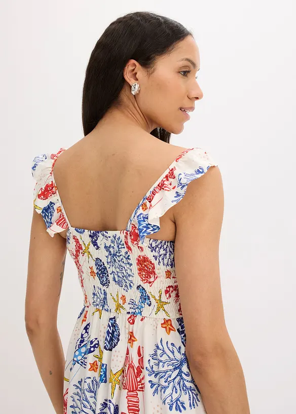 Robe midi en fine viscose m&eacute;lang&eacute;e, bonprix