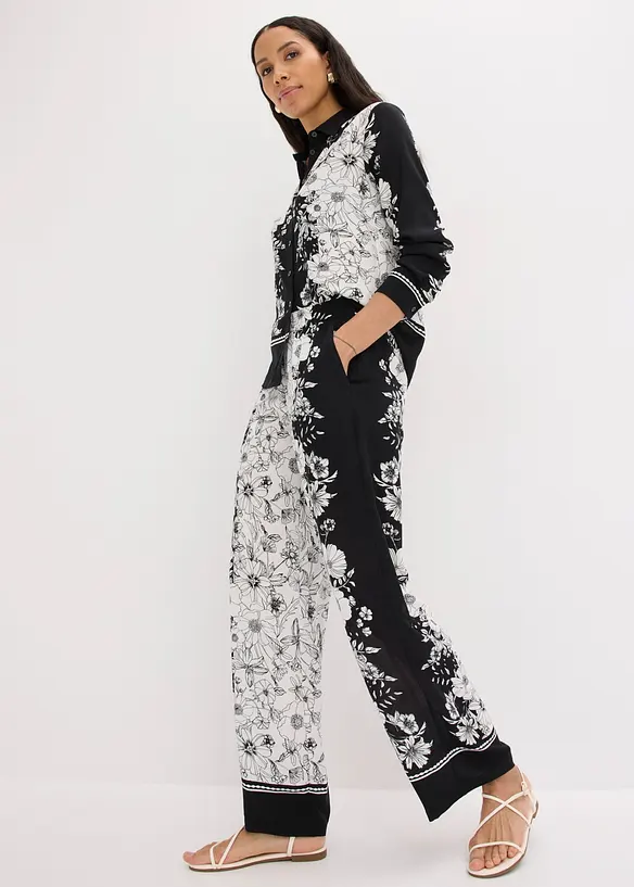 Pantalon palazzo en viscose fluide, bonprix